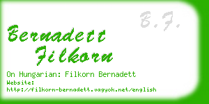 bernadett filkorn business card